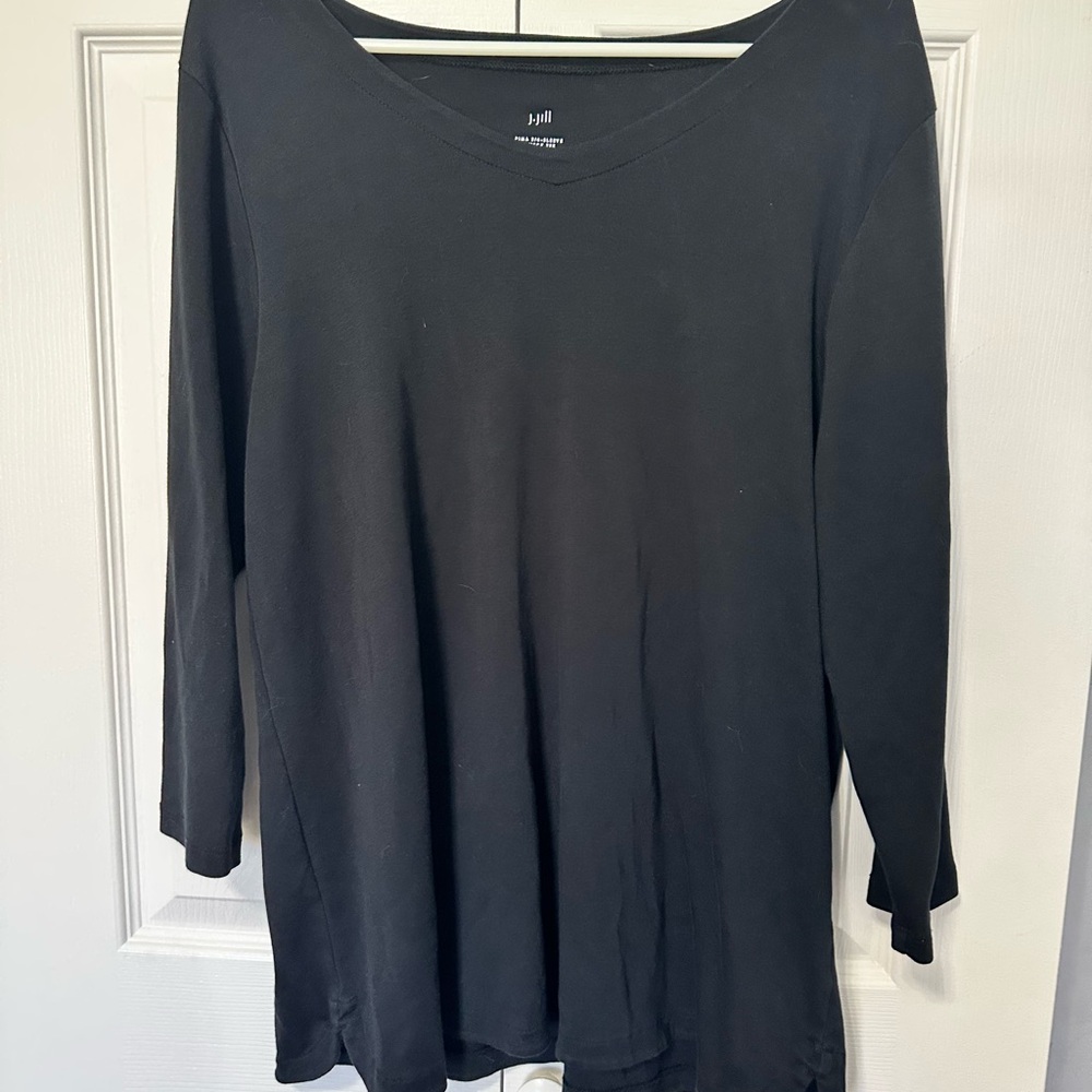 J. Jill Women's Classic Black Long Sleeve Top
